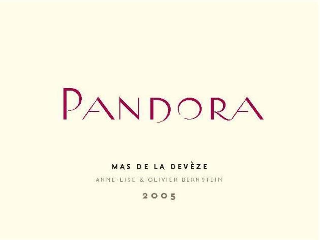 Mas De La Deveze Cotes du Roussillon Villages Pandora 2005 Front Label