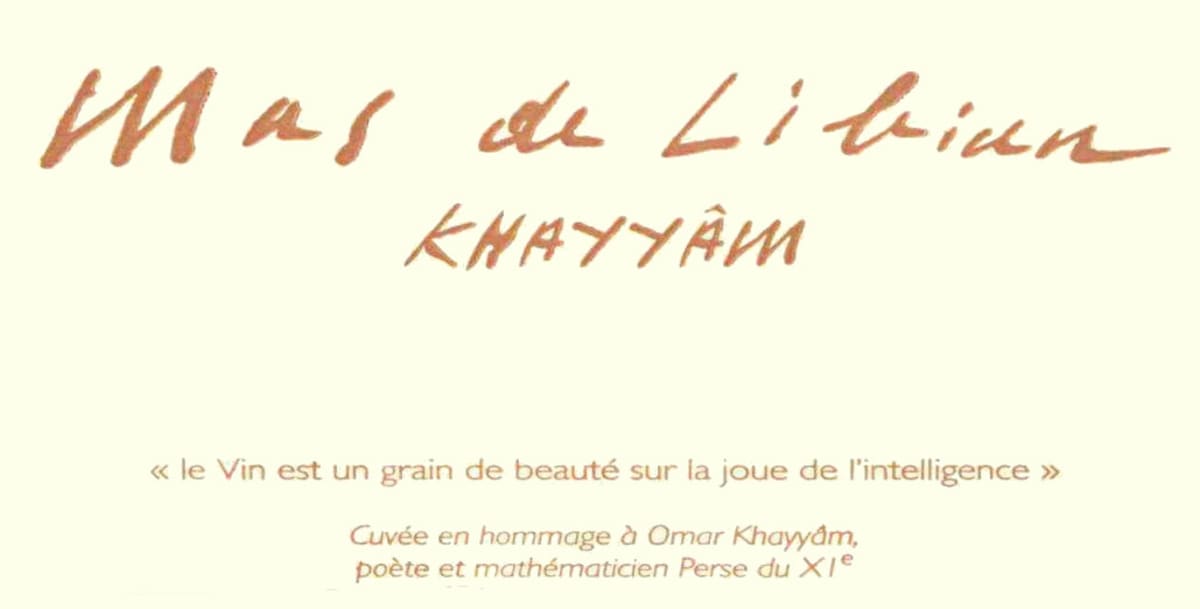Mas de Libian Cotes du Rhone Villages Khayyam 2009 Front Label