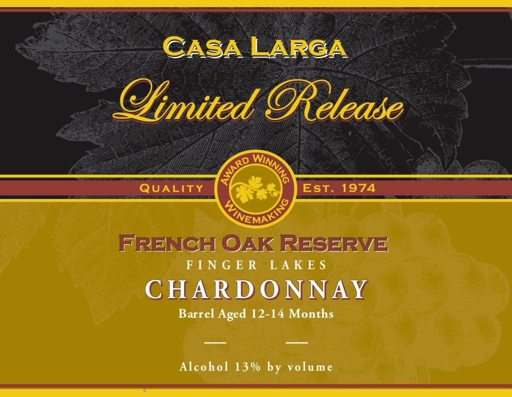 Casa Larga French Oak Reserve Chardonnay 2008 Front Label