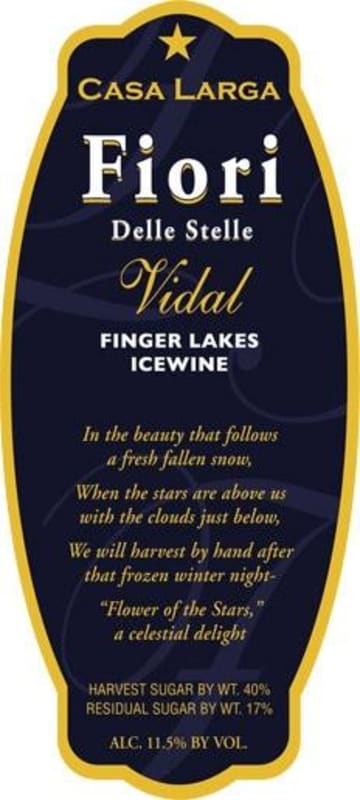 Casa Larga Fiori delle Stelle Ice Wine Vidal Blanc 2010 Front Label