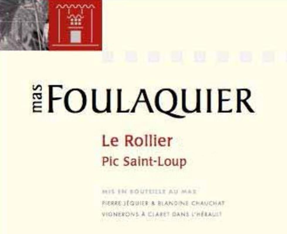 Mas Foulaquier Pic Saint-Loup Le Rollier 2014 Front Label