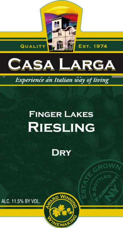 Casa Larga Dry Riesling 2014 Front Label