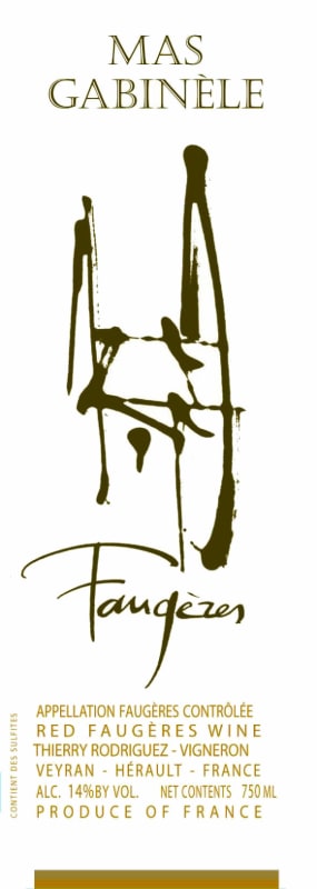 Mas Gabinele Faugeres 2013 Front Label