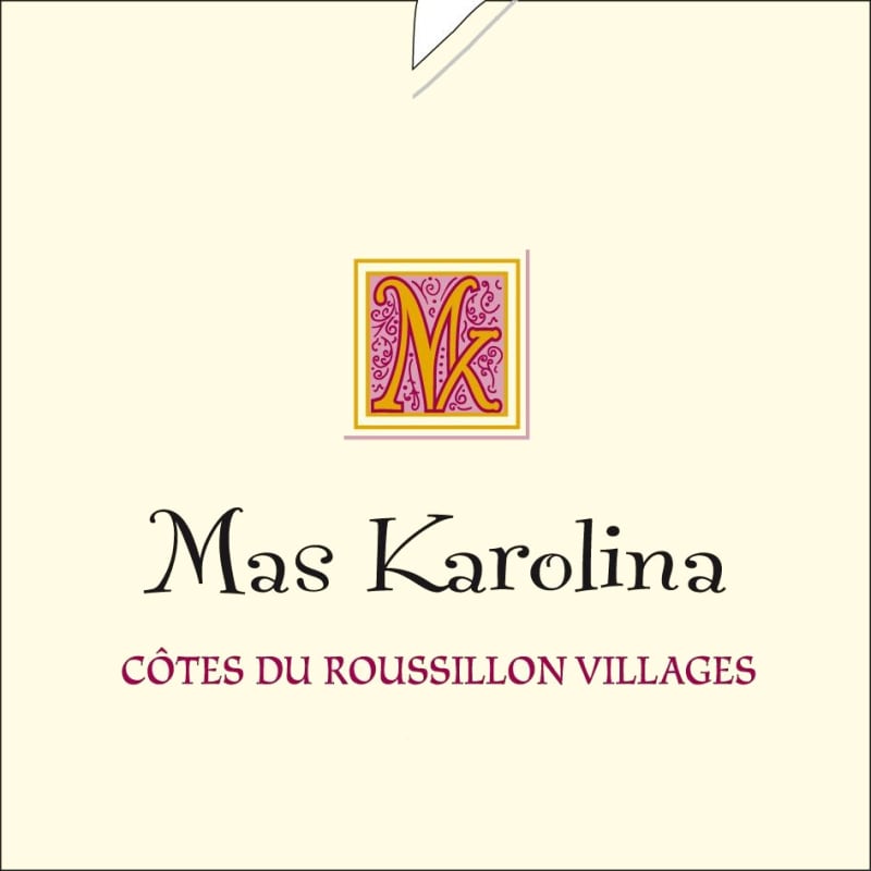 Mas Karolina Cotes du Roussillon Villages 2009 Front Label