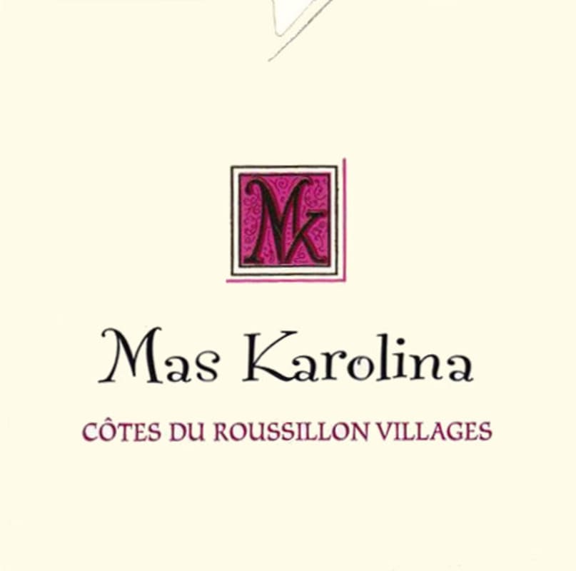 Mas Karolina Cotes du Roussillon Villages 2007 Front Label
