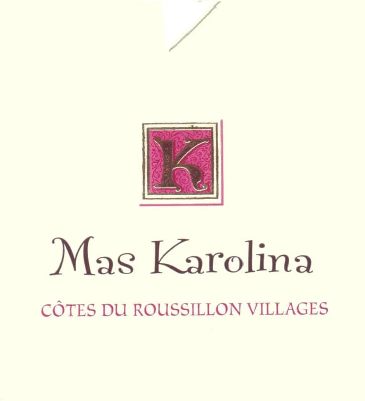Mas Karolina Cotes du Roussillon Villages 2005 Front Label