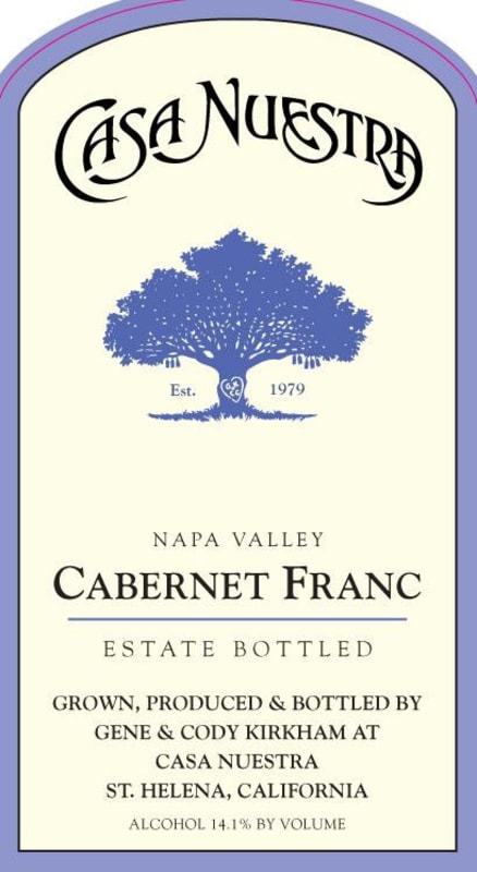 Casa Nuestra Winery & Vineyards Cabernet Franc 2012 Front Label