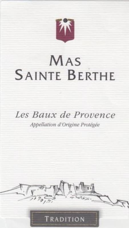 Mas Sainte Berthe Les Baux de Provence Tradition Rouge 2014 Front Label