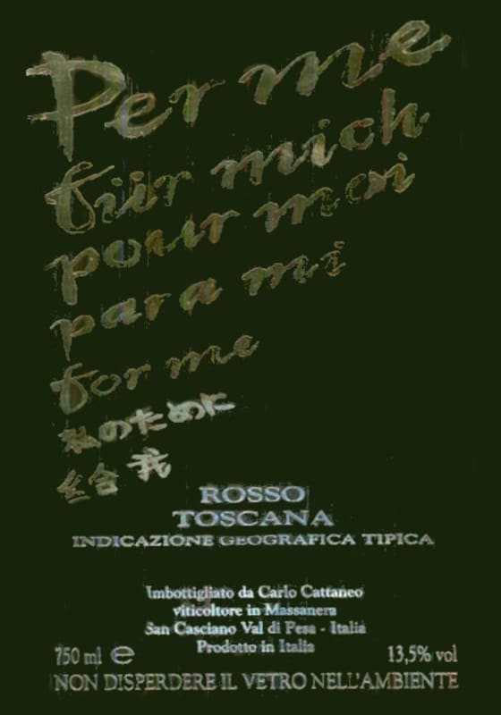 Massanera Toscana Per Me Rosso 2004 Front Label