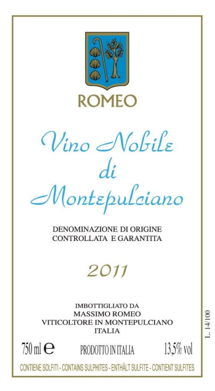 Massimo Romeo Vino Nobile di Montepulciano 2011 Front Label