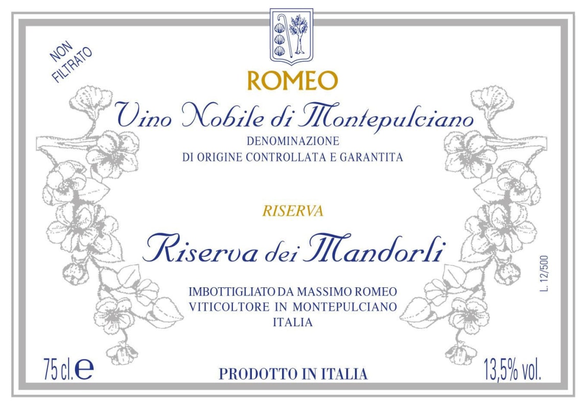 Massimo Romeo Vino Nobile di Montepulciano Riserva dei Mandorli 2009 Front Label