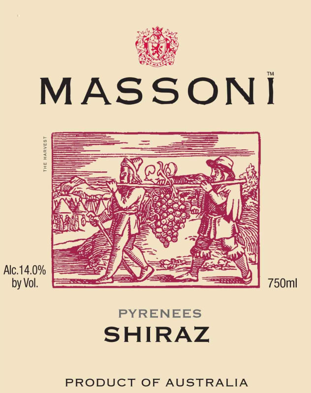 Massoni Wines Shiraz 2006 Front Label