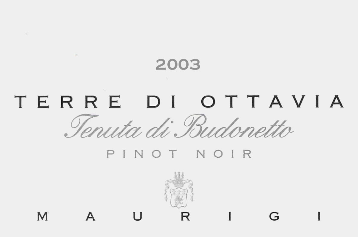 Maurigi Sicilia Terre di Ottavia Pinot Noir 2003 Front Label
