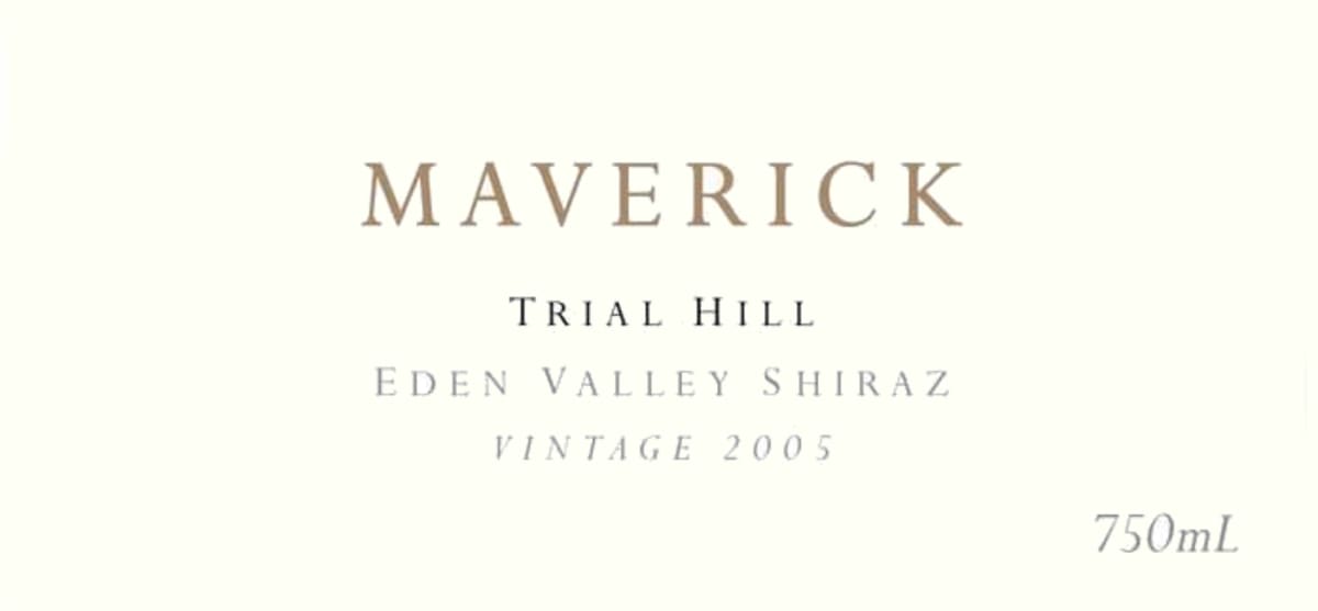 Maverick Wines Trial Hill Shiraz 2005 Front Label