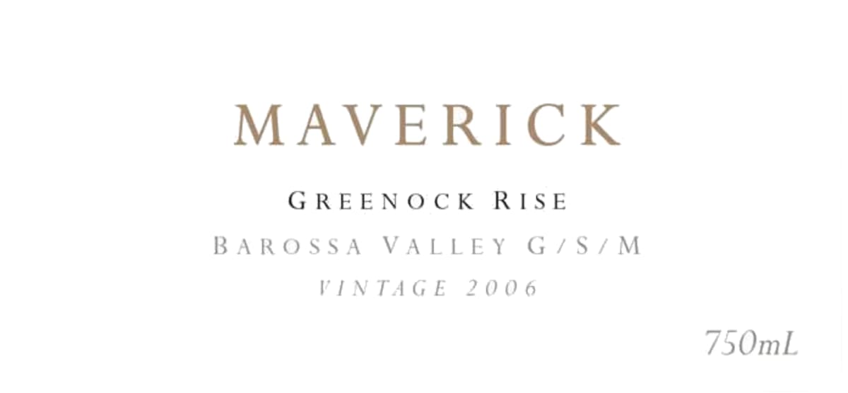 Maverick Wines Greenock Rise Grenache Shiraz Mourvedre 2006 Front Label