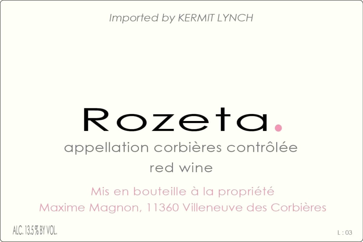 Maxime Magnon Corbieres Rozeta 2014 Front Label