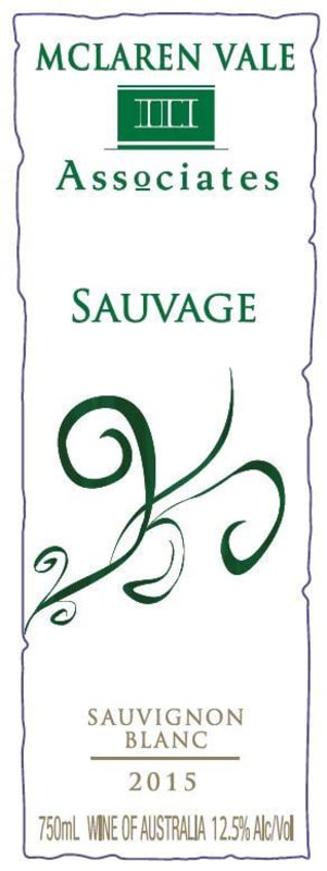 McLaren Vale III Associates Sauvage Sauvignon Blanc 2015 Front Label