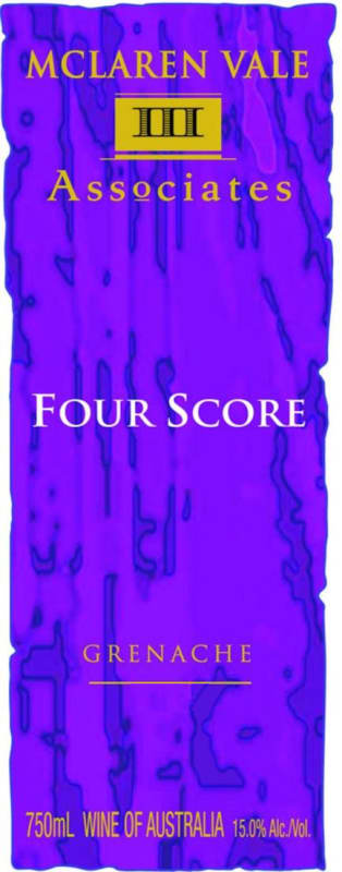 McLaren Vale III Associates Four Score Grenache 2012 Front Label