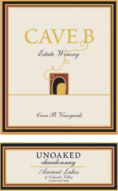 Cave B Estate Winery Unoaked Chardonnay 2014 Front Label