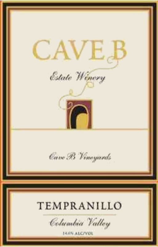 Cave B Estate Winery Columbia Valley Tempranillo 2010 Front Label