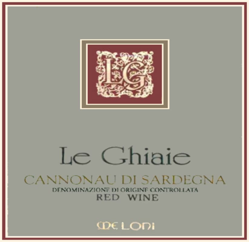 Meloni Vini Cannonau di Sardegna Le Ghiaie 2001 Front Label