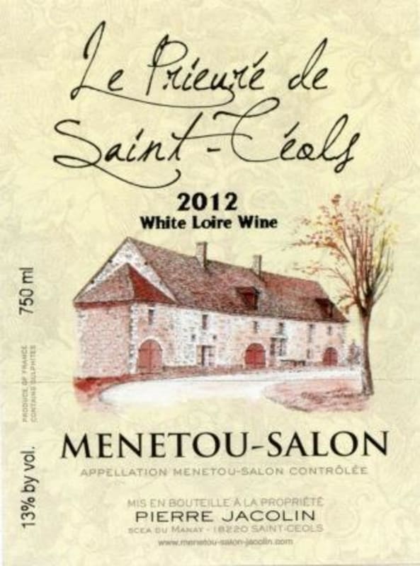 Menetou-Salon Le Prieure de Saint-Ceols 2012 Front Label