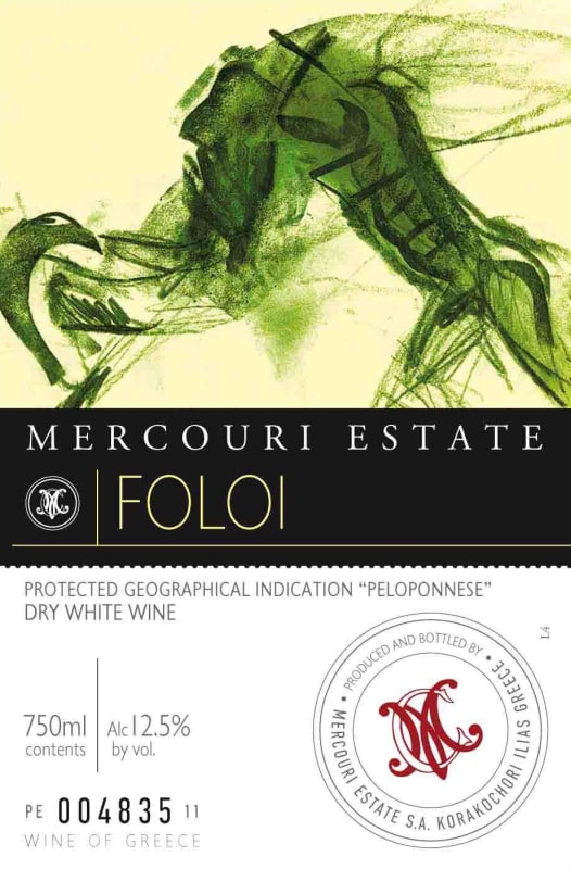 Mercouri Estate Peloponnese Foloi White 2015 Front Label