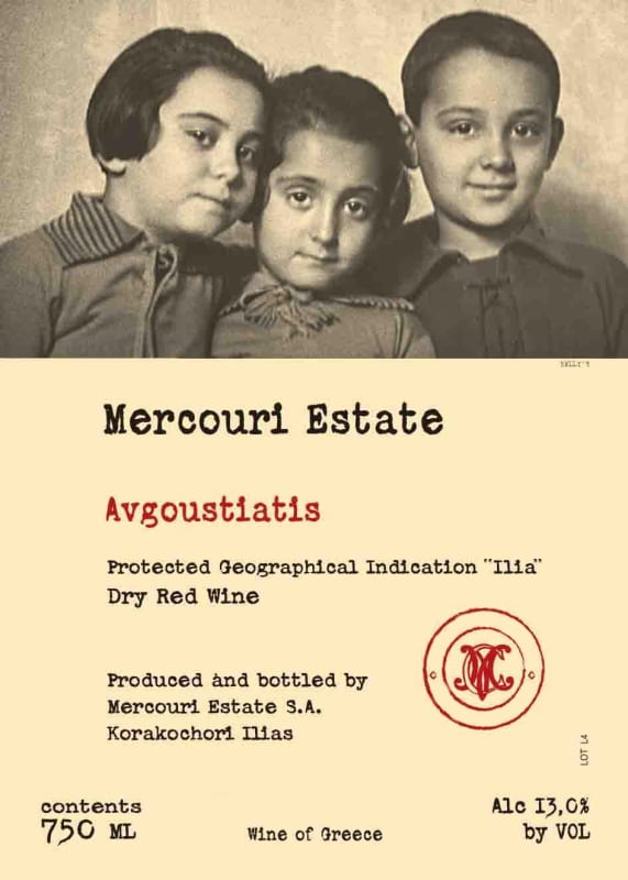 Mercouri Estate Peloponnese Avgoustiatis 2013 Front Label