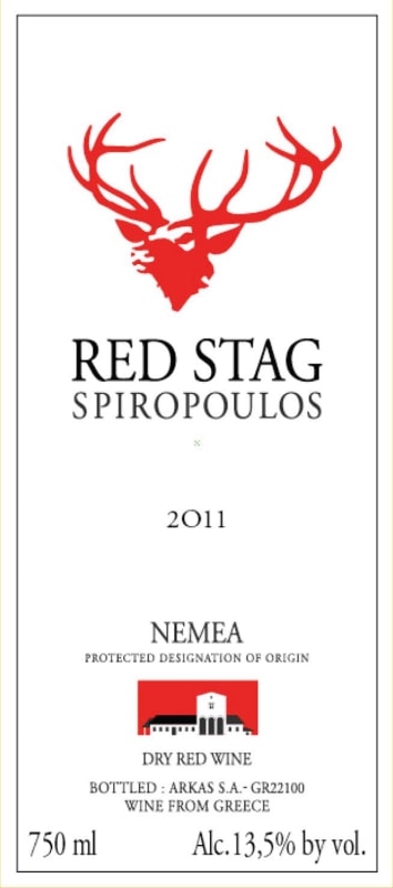 Mercouri Estate Domaine Spiropoulos Red Stag Dorkas 2011 Front Label