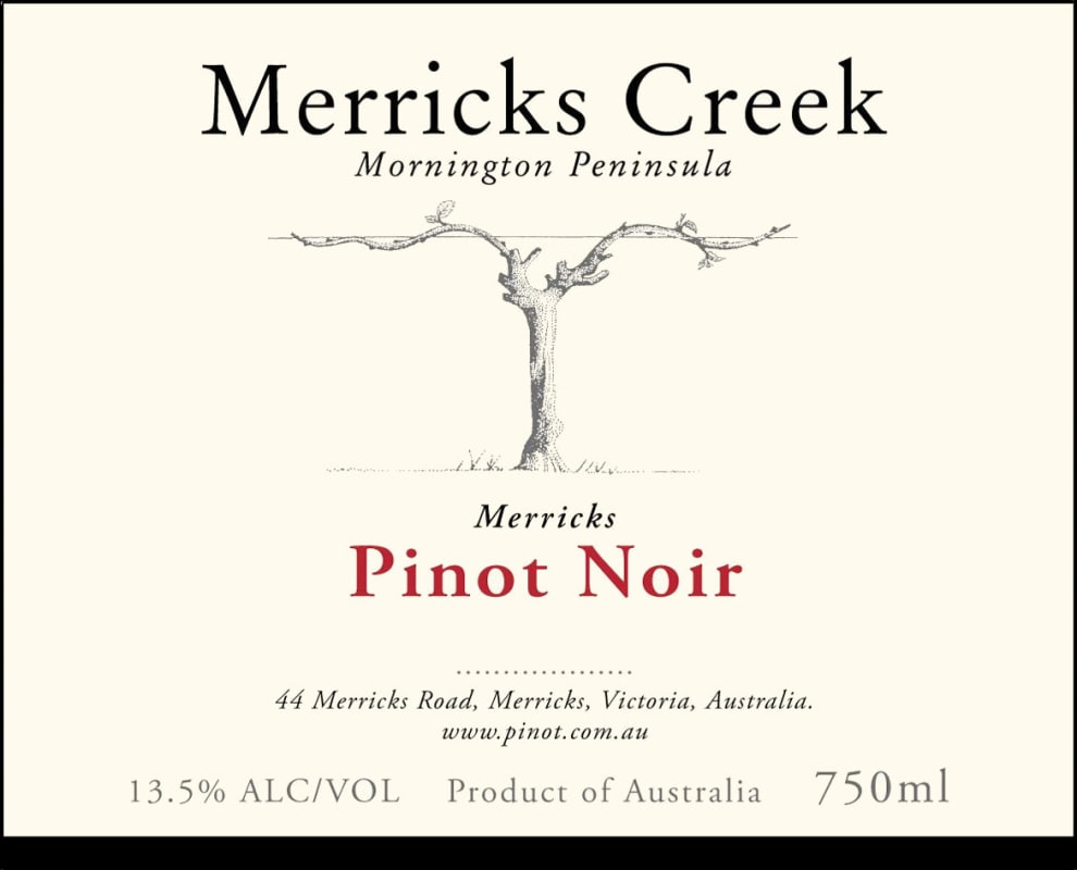 Merricks Creek Pinot Noir 2010 Front Label