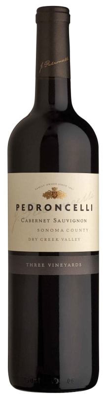 Pedroncelli Three Vineyards Dry Creek Cabernet Sauvignon 2015 Front Bottle Shot