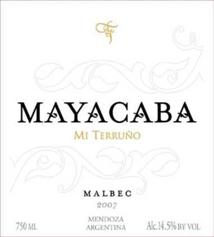 Mi Terruno Mayacaba Malbec 2007 Front Label