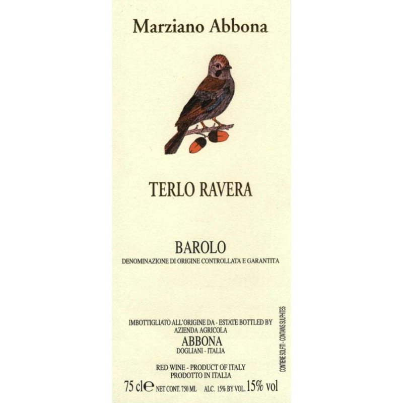 Abbona Terlo Ravera Barolo 2009 Front Label
