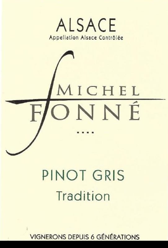 Michel Fonne Alsace Tradition Pinot Gris 2014 Front Label