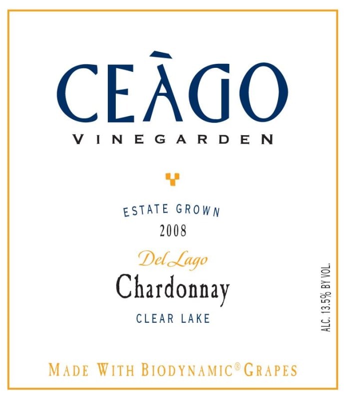 Ceago Estate Wines Vinegarden Del Lago Chardonnay 2008 Front Label