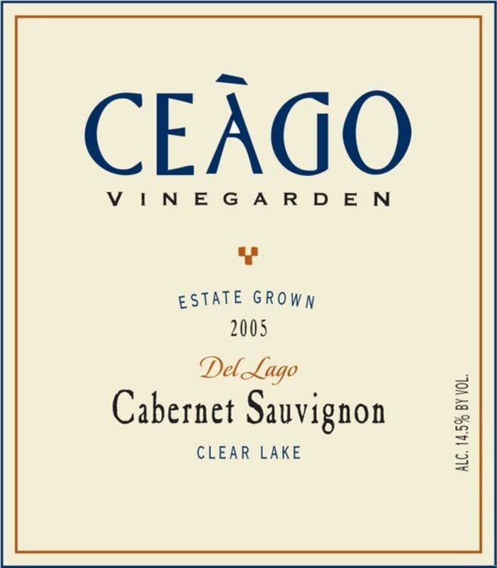 Ceago Estate Wines Del Lago Cabernet Sauvignon 2005 Front Label