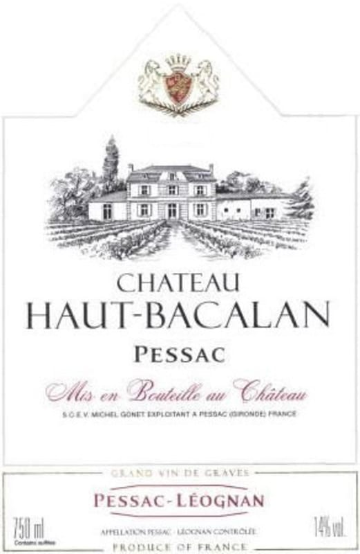 Michel Gonet et Fils Chateau Haut-Bacalan 2014 Front Label