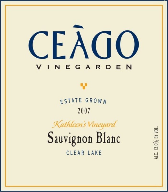 Ceago Estate Wines Vinegarden Kathleen Vineyard Sauvignon Blanc 2007 Front Label