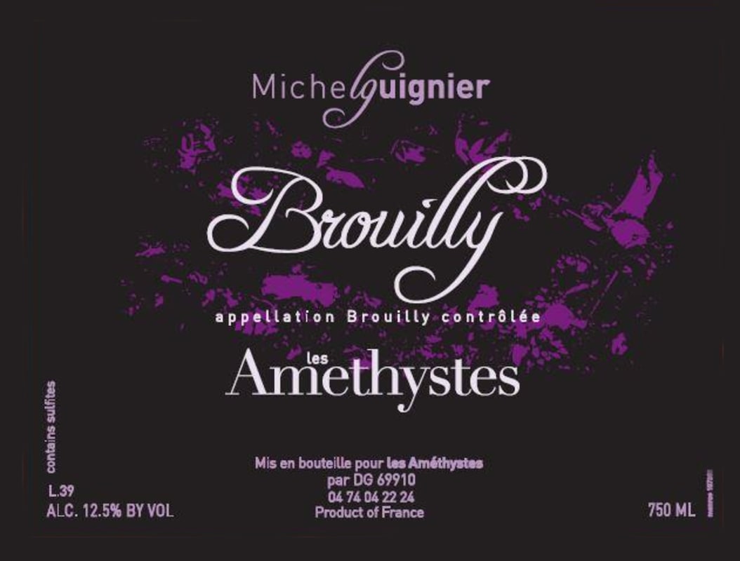 San Clemente Brouilly Les Amethystes 2014 Front Label