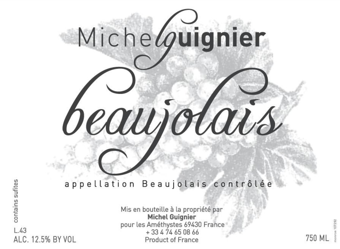 San Clemente Beaujolais 2014 Front Label