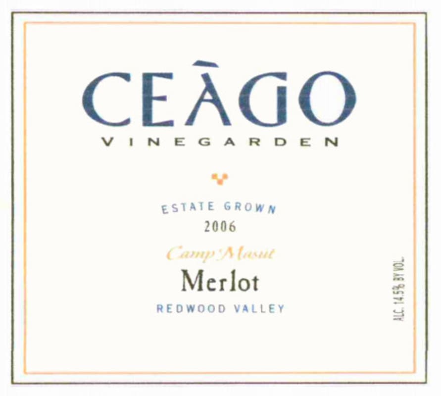 Ceago Estate Wines Camp Masut Merlot 2006 Front Label