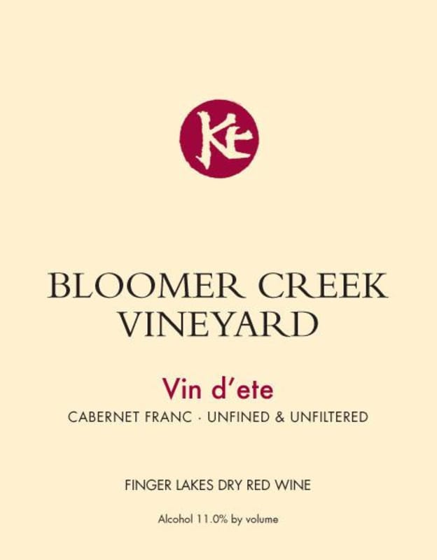 Bloomer Creek Vin d'Ete Cabernet Franc 2012 Front Label