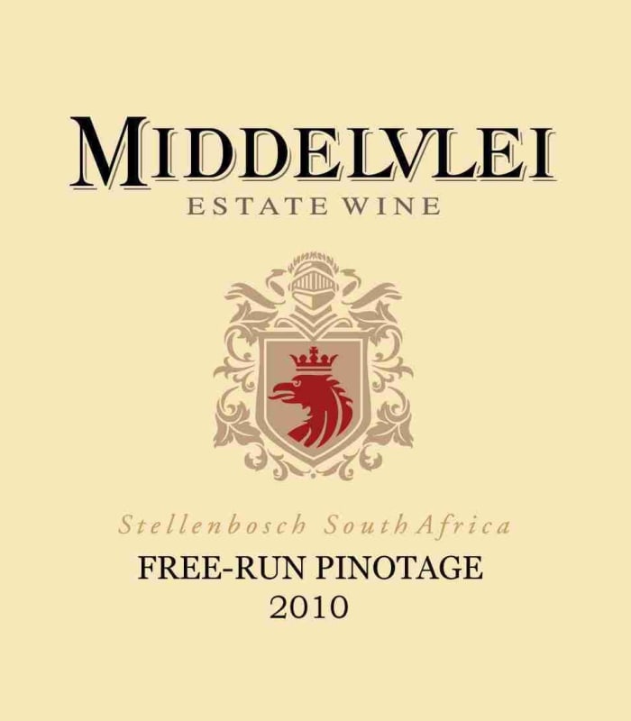 Middelvlei Wines Free-Run Pinotage 2010 Front Label