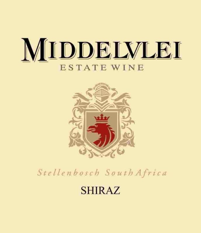 Middelvlei Wines Shiraz 2012 Front Label