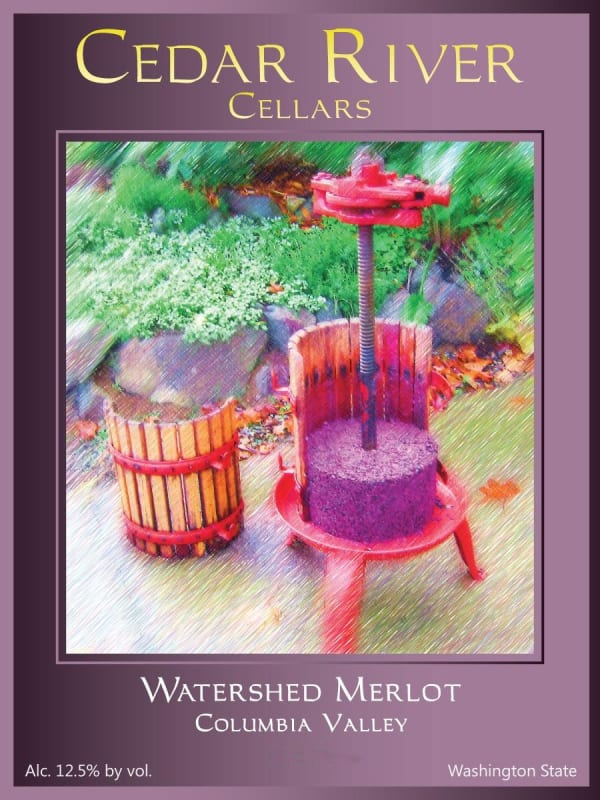 Cedar River Cellars Watershed Merlot 2013 Front Label