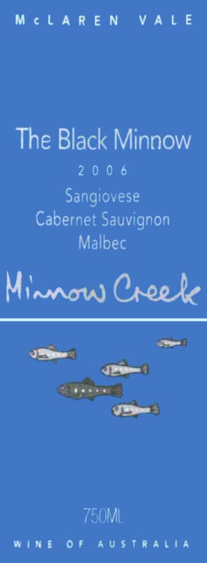 Minnow Creek Wines The Black Minnow Sangiovese Cabernet Sauvignon Malbec 2006 Front Label