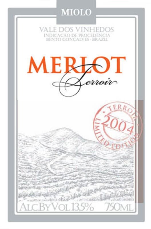 Miolo Wine Group Terroir Merlot 2004 Front Label