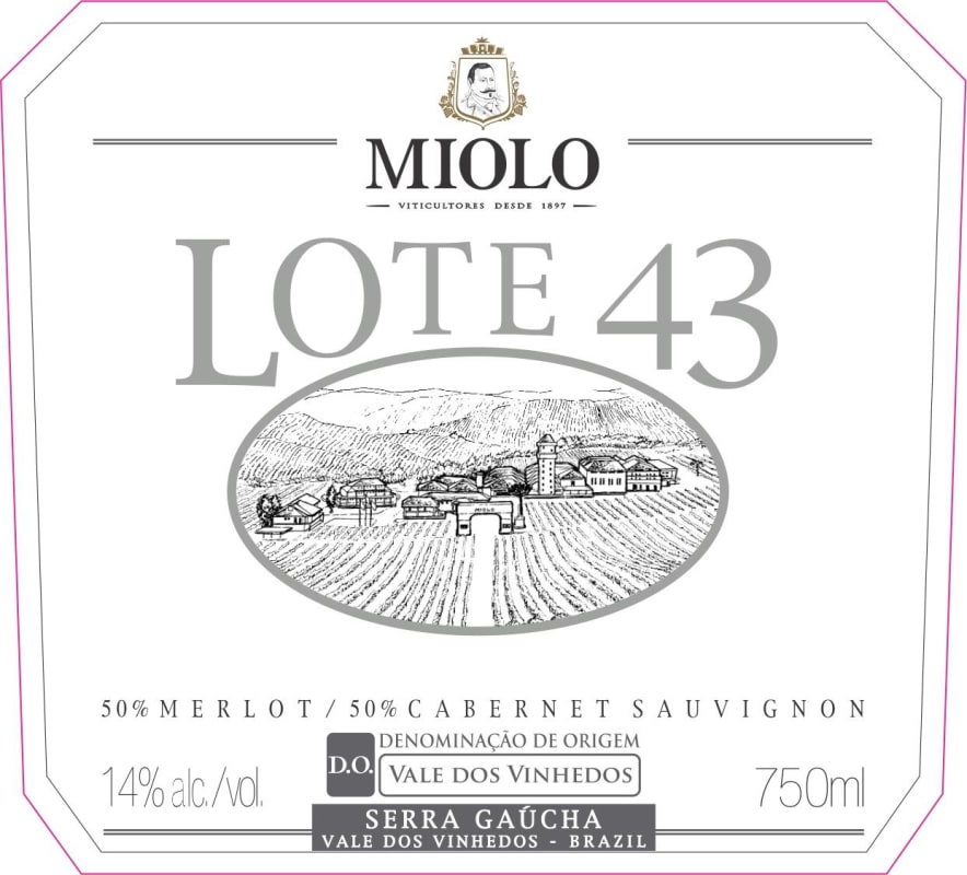 Miolo Wine Group Lote 43 Merlot/Cabernet Sauvignon 2012 Front Label