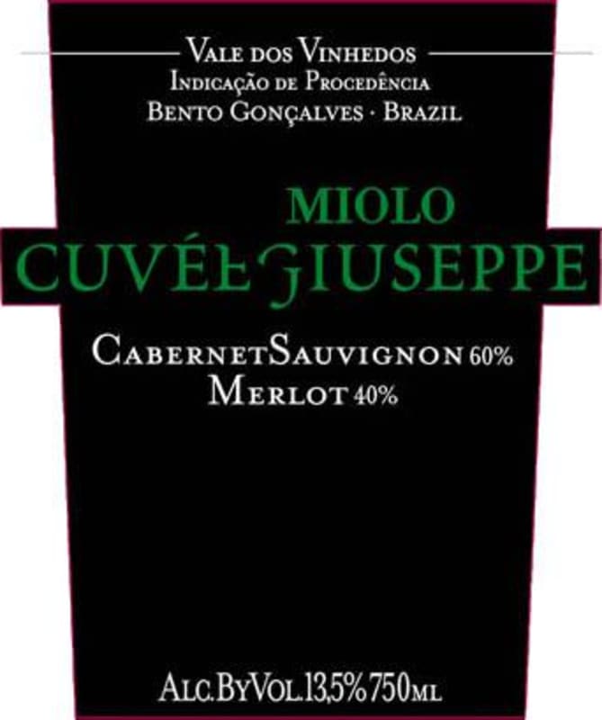 Miolo Wine Group Cuvee Giuseppe Red Blend 2012 Front Label