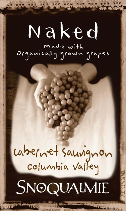 Snoqualmie Naked - Organic Cabernet Sauvignon 2015 Front Label